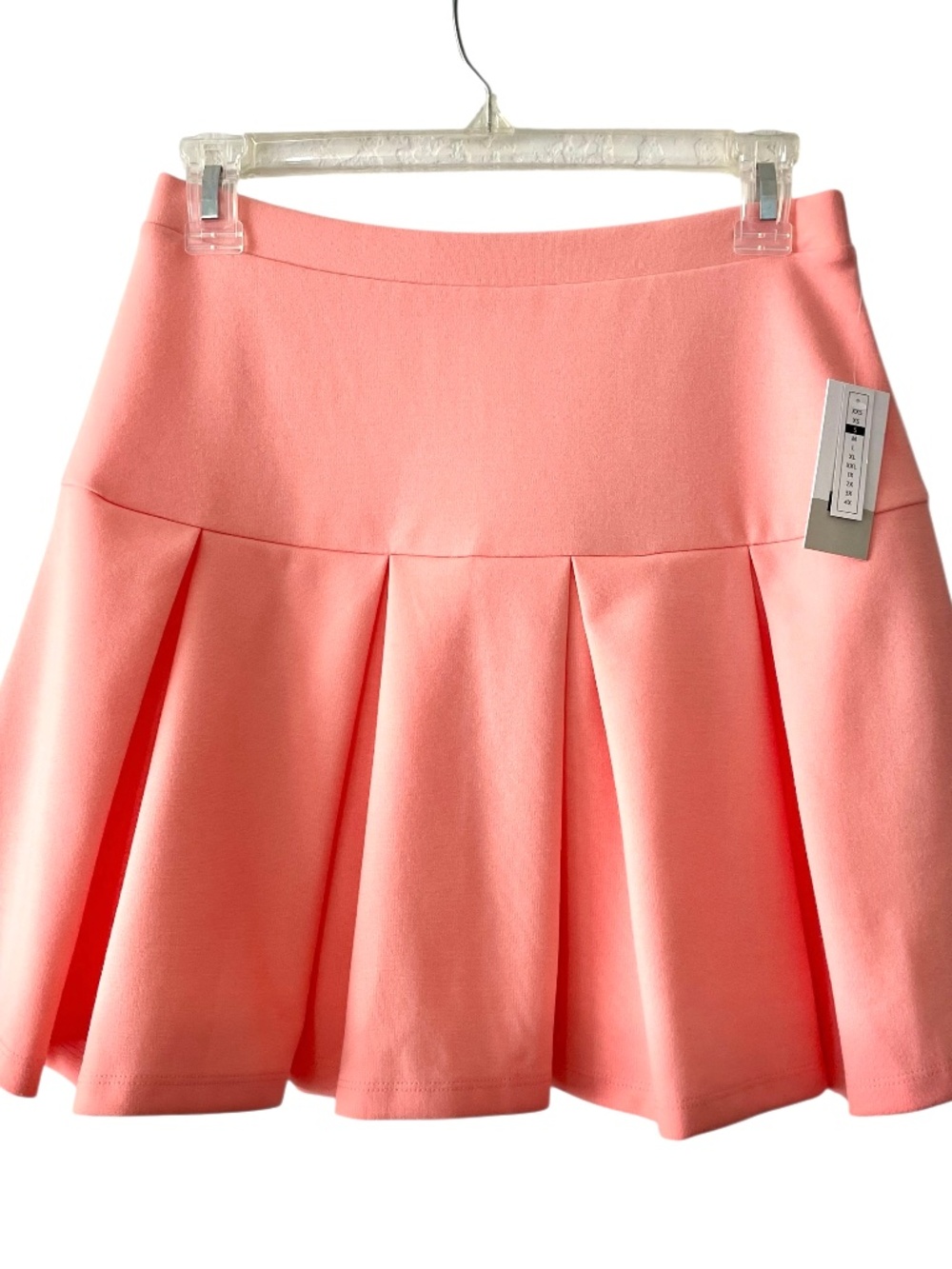 BP Pleated Mini Skirt Womens Size S Peach Orange Pull-On Skate Stretch NWT